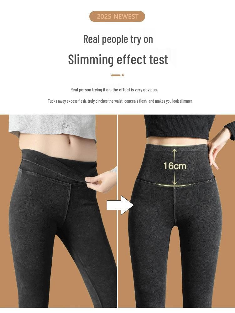 High Waist Peach Butt Yoga Leggings: Slimming Denim for Plus Size Women