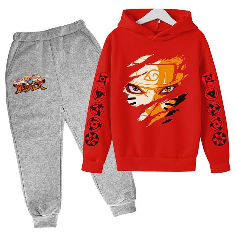 Kids Hoodie Set 2-Piece Casual Sport Outfit Boys Girls Ninja Themed