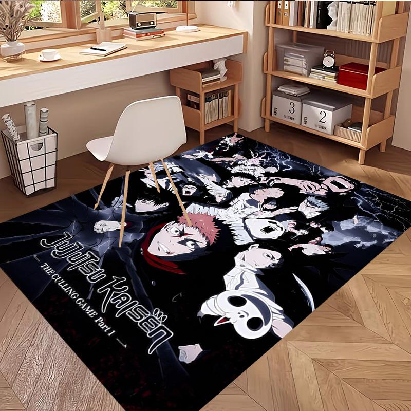 Jujutsu Kaisen Print Rug, Washable Floor Carpet, For Entryway Dorm Laundry Room Office Study, Home Decor Birthday Christmas Gift