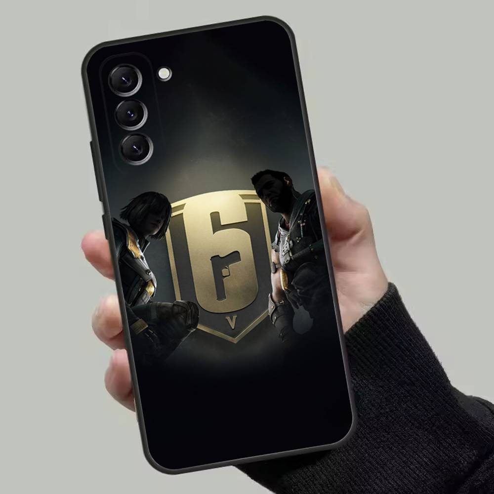 Rainbow S-Six S-Siege Phone Case For Samsung Galaxy A13,A21s,A22,A31,A32,A52,A53,A71,A80,Soft Black Shell