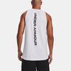 Under Armour Baseline Cotton Breathable Letter Print Sports Tank Top Men Tops White 1361901-100