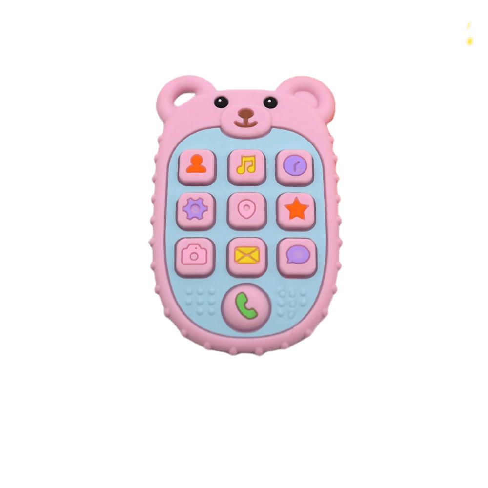 Neuer Babybeißring Handyform Silikonbeißring Zahnungsspielzeug Kinder Sensorisches Lernspielzeug Babygeschenkset