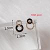 Asymmetric Black Round Stud Earrings Exquisite Small Earrings for Girls Korean Ear Jewelry Unusual Earrings bijoux femme