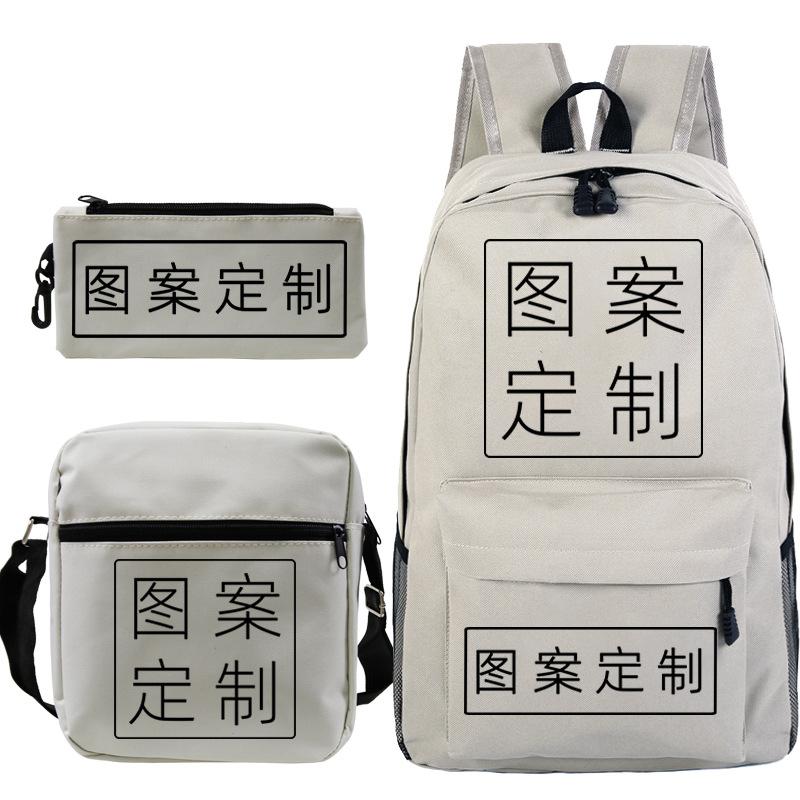 Student Schoolbag Making Oxford Cloth Backpack Shoulder Bag Pencil Bag Combination Three-Piece Set