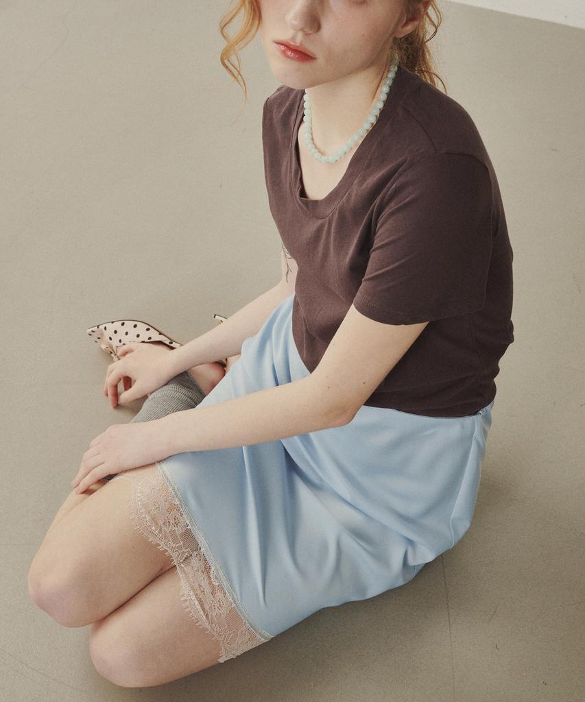 MELLY&ROSE Rose Lace Satin Skirt (314809)