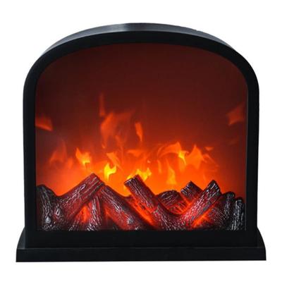 User Friendly Resin Fireplaces Decors Night Light With Warm LED Glowing Handcrafted Retro Home Accent