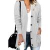 Women Solid Color Knit Cardigan Breasted Single Sweater Jacket Coat Casual