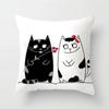 Abstract Black Cat Pattern Pillowcase Office Living Room Home Pillowcase Car Ornaments