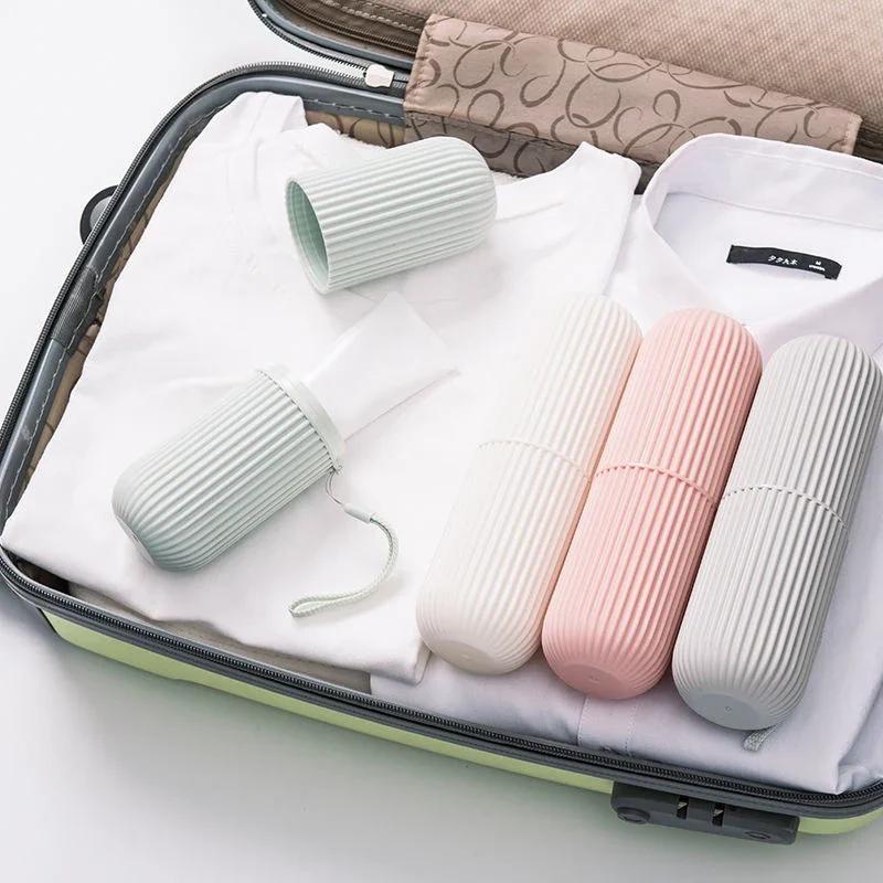 Portable and practical toothbrush cup for travel,bathroom storage box and toothpaste holder,creative travel toilet storage cup