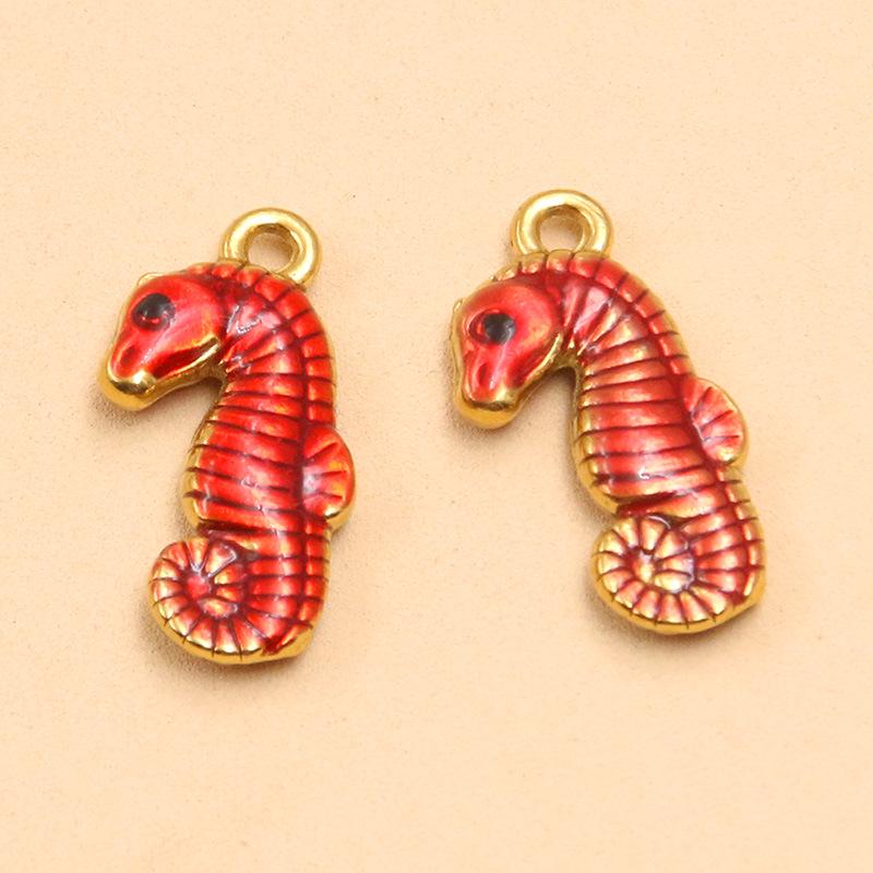 18K Gold Electroplated Seashell & Seahorse Charms: 4 Styles DIY Jewelry Accessories