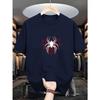 Summer Round Neck Spider Pattern T-shirts Fashionable Casual Pure Cotton Short Sleeved Men's T-shirts