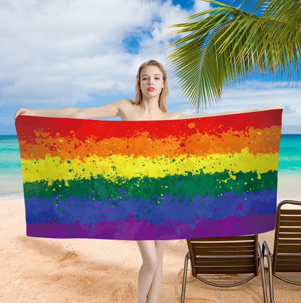 Rainbow Lgbt Printing Beach Towel One Piece Bath Towel 75X150Cm Bathroom Shower Washcloth Home Decor