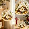 Christmas Party Hanging Trinkets 3D Faux Crystal Ball Ornaments with Warm LED Clear Acrylic Baubles Lights Lights, Luminous Tree Pendant for