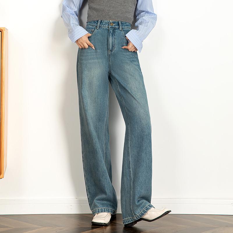 

Big Cow Creative Women s 2026 High Waist Wide Leg Jeans - Straight Floor-Length Pants Large