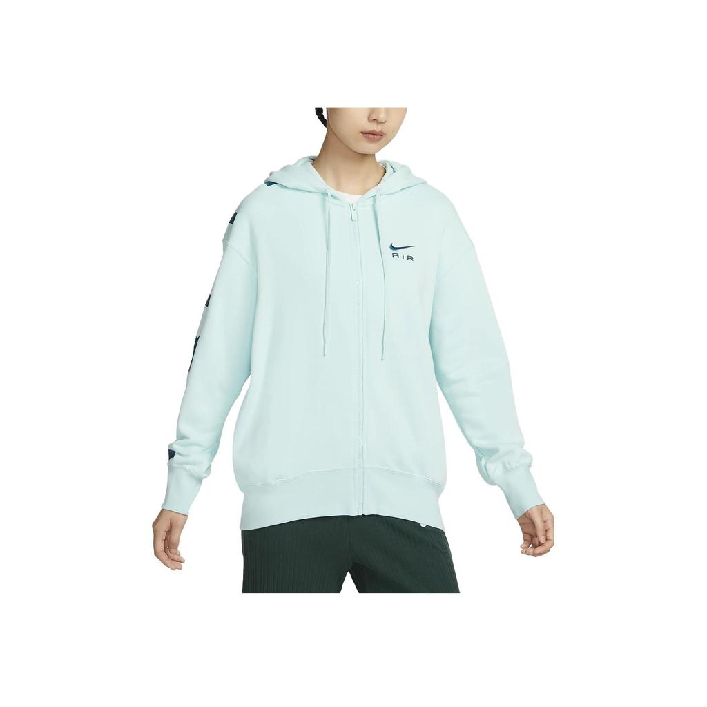 Nike Solid Color Loose Fit Hooded Long Sleeve Jacket Women Jackets Light-Blue FB8048-346
