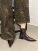 2025 Autumn and Winter New Pointed Thick Heel Short Boots Women's Chelsea Boots Middle Heel Martin Boots Rear Zipper Leather Boots High Heels