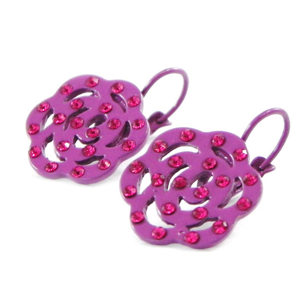 Les Trésors De Lily [H9796] - Dormeuses Créateur 'Camélia' violet