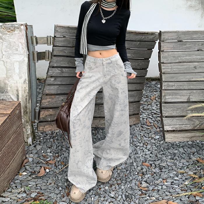 

Women s Wide-Leg Banana Jeans, Nine-Tenths Length, Loose Fit, Spring/Summer 2026 Collection. XL