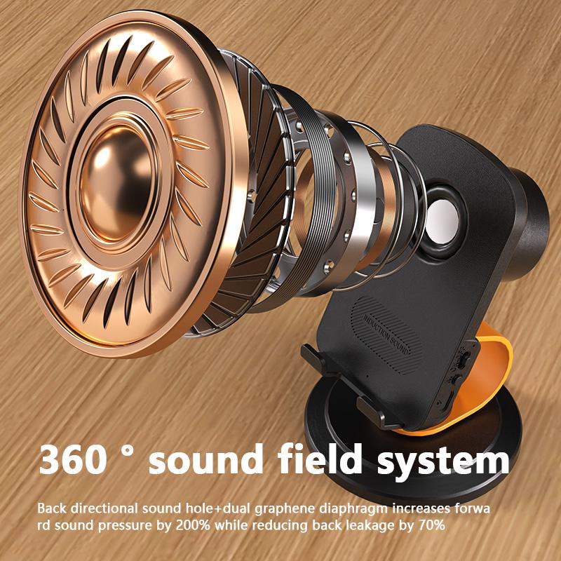 (3 In 1)Bluetooth Sensing 2 Mode Phone Holder Wireless Speaker Portable Surround Sound Subwoofer Boombox Tablet Brack Lazy Stand