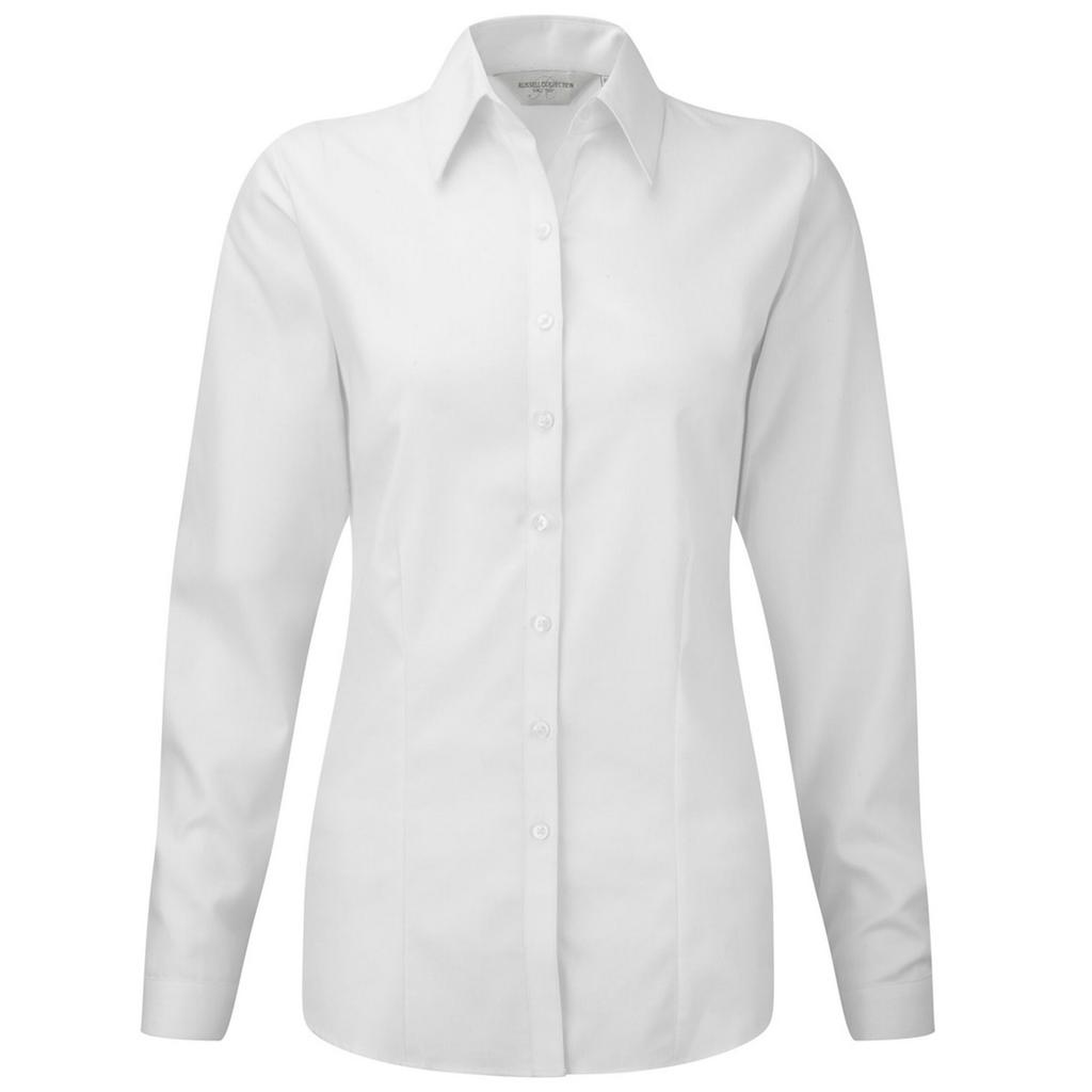 Russell Collection Womens/Ladies Herringbone Tailored Long-Sleeved Shirt
