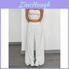 Casual Pants For Women Polyester Fabric Loose Fit Wide Leg Style With Mid Waist For Spring