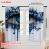2pcs   Plane Printing Curtains Beautiful Eyes 100% Polyester (without Rod) Holiday Ldeal for Bedroom & Various Living Spaces