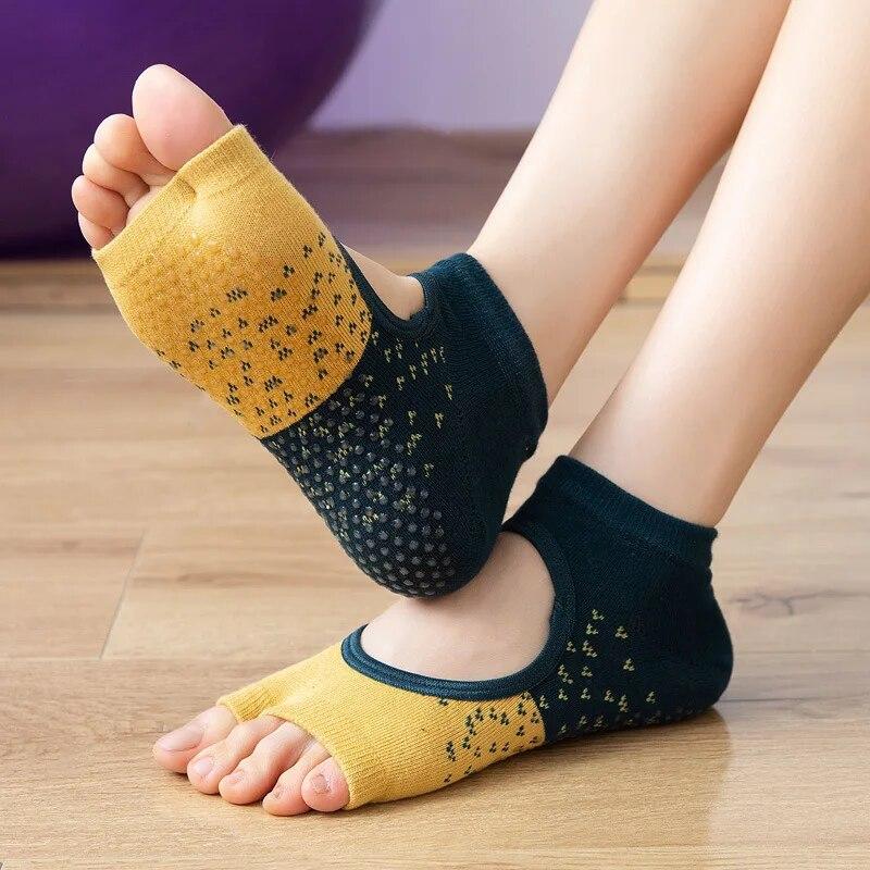 Toeless Non Slip Grip Women Socks for Yoga Barre Pilates Fitness Gym Sports Anti Slip Dance Socks Woman Socks