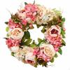 Artificial Peony Wreath Realistic Design Front Door Flower Indoor Outdoor Use Wall Hanging