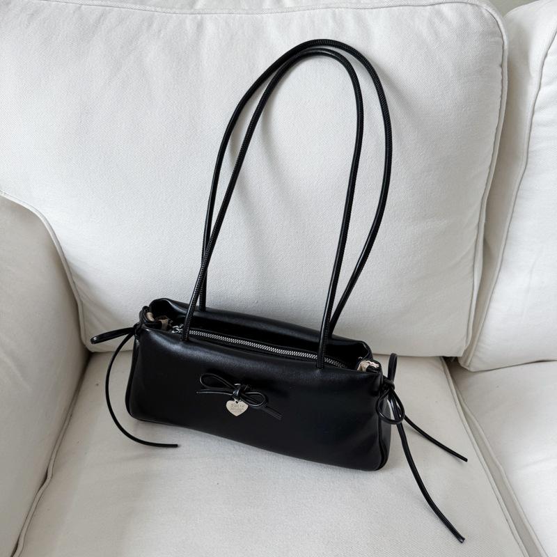 

Нишевые сумки женские новые модные летние универсальные сумки на плечо с бантом, сумка-подмышка для通勤 чёрный