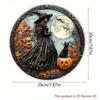 Metal Tin Sign Halloween Round Wall Art Decor for Home Cafe Office Decor