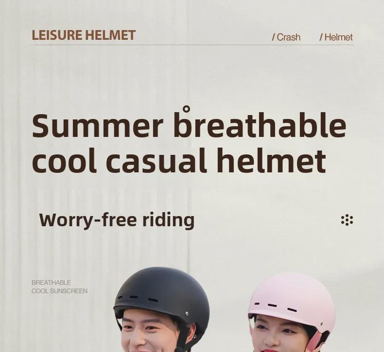 Universal All-Season Electric Bike Safety Helmet for Men and Women - Summer Half Helmet for Riding