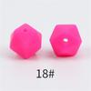 TX49 10Pcs 14mm Hexagon Solid Color Silicone Beads Jewelry DIY Necklace Bracelets Keychain Trend Handmade Accessories Jewelry