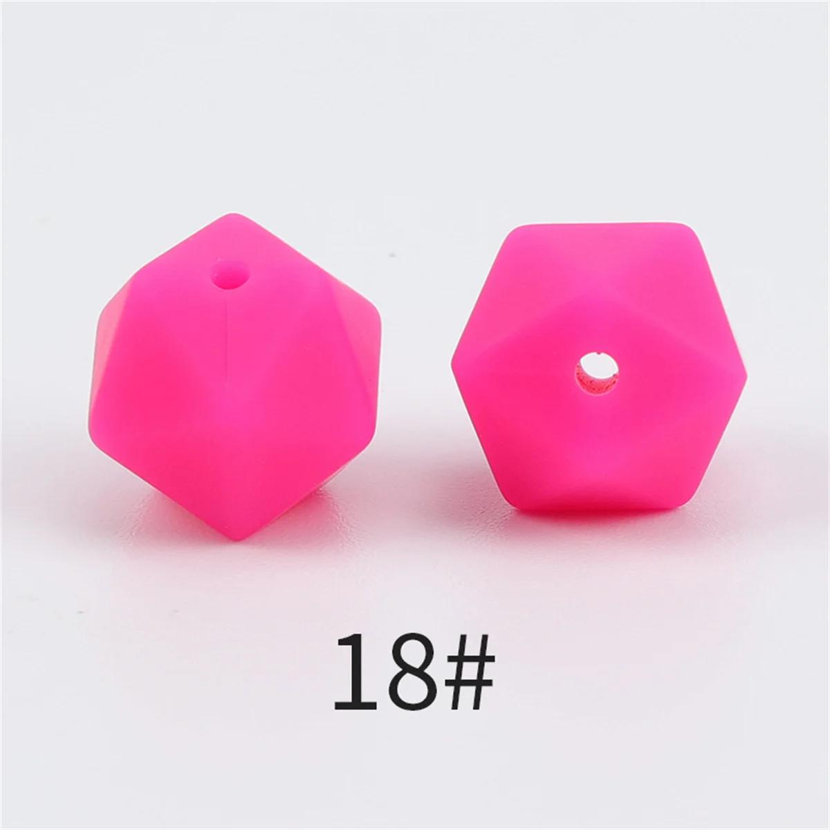 

TX49 10Pcs 14mm Hexagon Solid Color Silicone Beads Jewelry DIY Necklace Bracelets Keychain Trend Handmade Accessories Jewelry 14mm(10pcs)