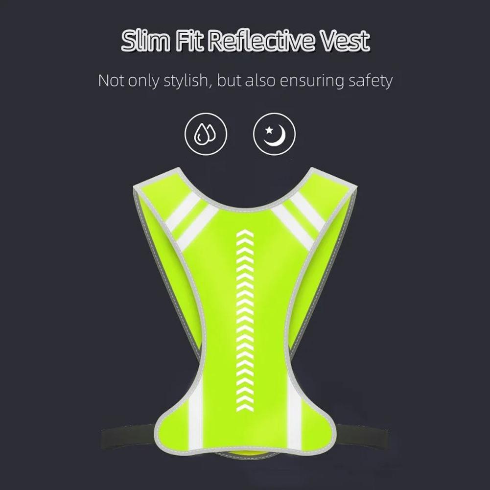 Reflective Night Running Vest High Visibility Reflective Vest Safety Vest With Elastic Strap For Night Hiking Cycling