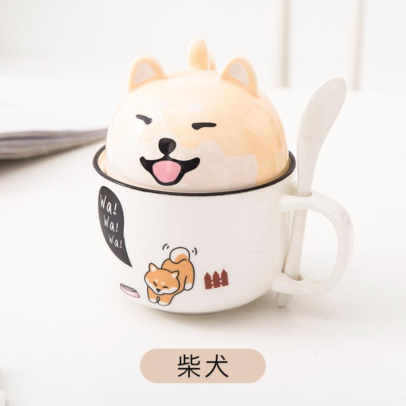 

Shiba Inu Cat Coffee Cup Home Cartoon Animal Decoration Cup Creative Couple Ceramic Cup Afternoon Tea Breakfast Milk Tableware 301-400ml