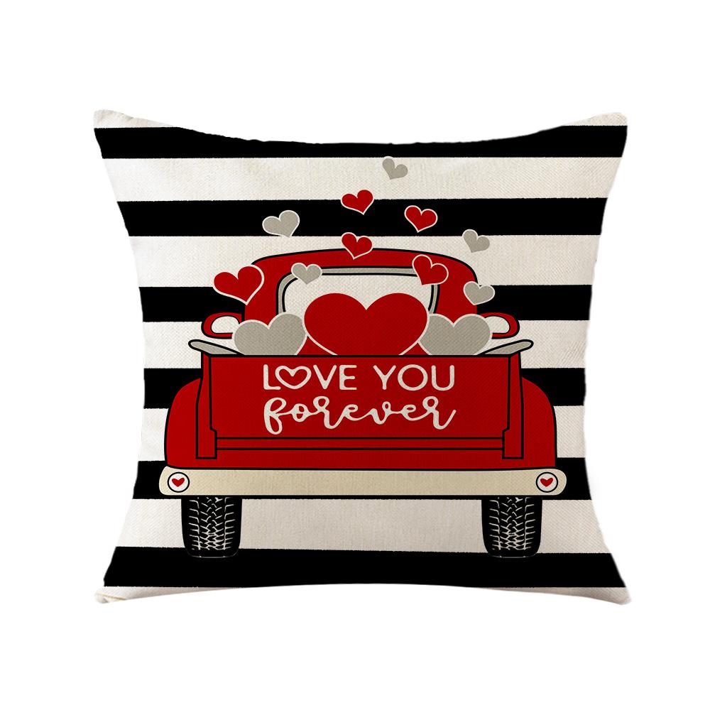 New Valentine's Day Pillow Nordic Love Cushion Pillow Cover Hand-painted Printed Pillow Sofa Bedside Cushion Cover