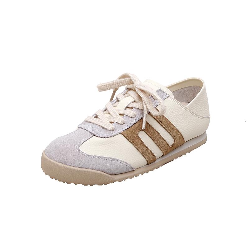 High-end silver Forrest Gump shoes women's summer new Korean flat-soled single shoes lace-up versatile casual German training shoes