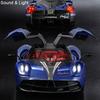 Skala 1:24 Pagani Huayra BC Roadster Automodell Spielzeug Metall Druckguss Supercar Sound Licht Sammlermodelle Hobby Ornamente Geschenke