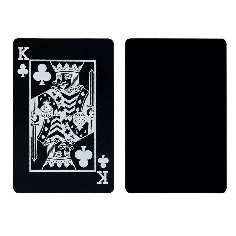 קלפי משחק מ-PVC עמידים, 54 קלפי פלסטיק עמידים למים למשחקי קסם ופוקר, גב שחור עם קופסת אחסון