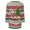 Women's Casual Christmas Print Three-Quarter Sleeve Neck Top