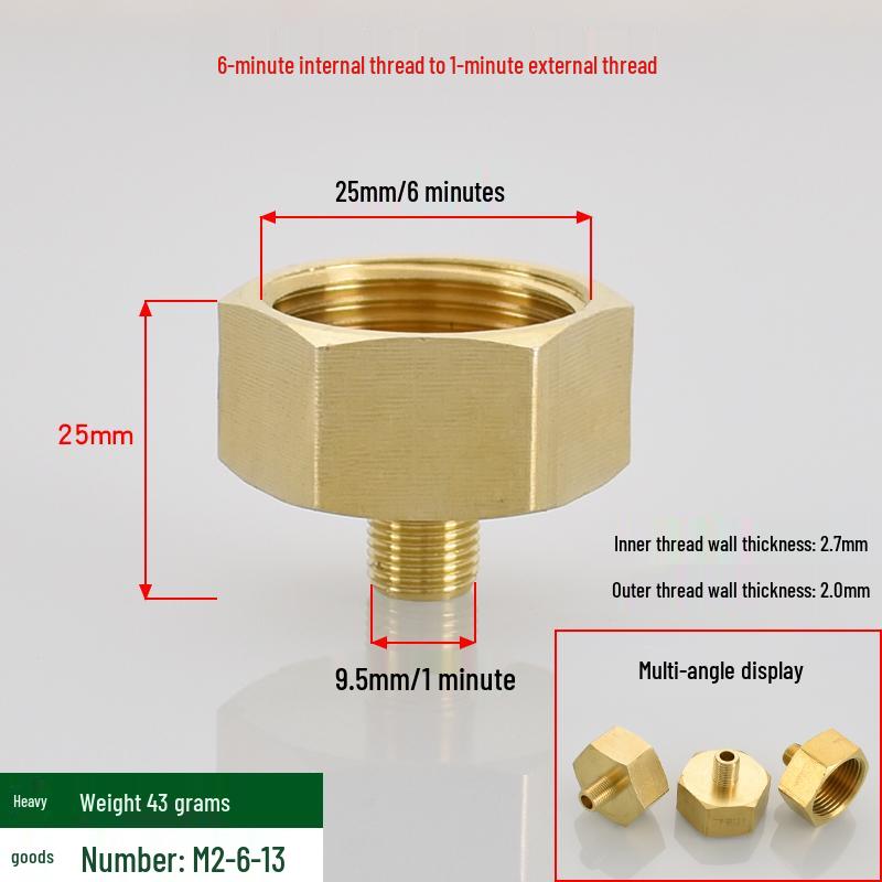 All-Copper Multi-Diameter Extension Connector: 1-6 Min, 1-Inch, Threaded for Water & Gas Pipes