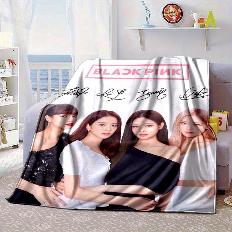 kpop pink Show Performance Blanket Flannel Blanket for bed, sofa, Camping, Hiking, Picnic Essentials, gift for family Fan gifts