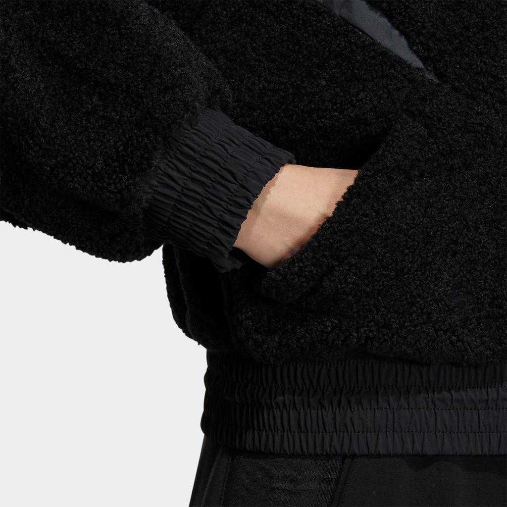 Adidas Focus Boa Embroidered Short Jacket With Zipper Women Jackets Black HY2812