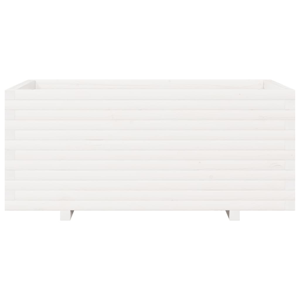 Plant Pot White 110 x 60 x 49.5 cm Solid Pine Wood