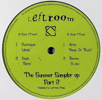 

12inch Record VARIOUS - The Summer Sampler EP (Part 2) LEFT006 Leftroom 2006 UK Dance & Electronica Used