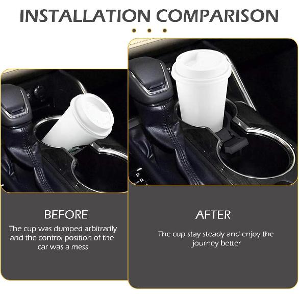 Cup Holder ert Divider, Car Console Cup Holder ert Compatible with Toyota Highlander 2014-, Console Cup Holder Divider Replaces 55618-0E200-C0