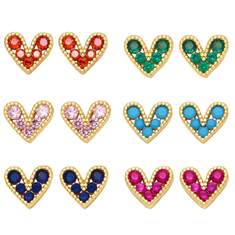 

Новые маленькие серьги Love с мини-цирконом Ins Niche Earrings для девочек