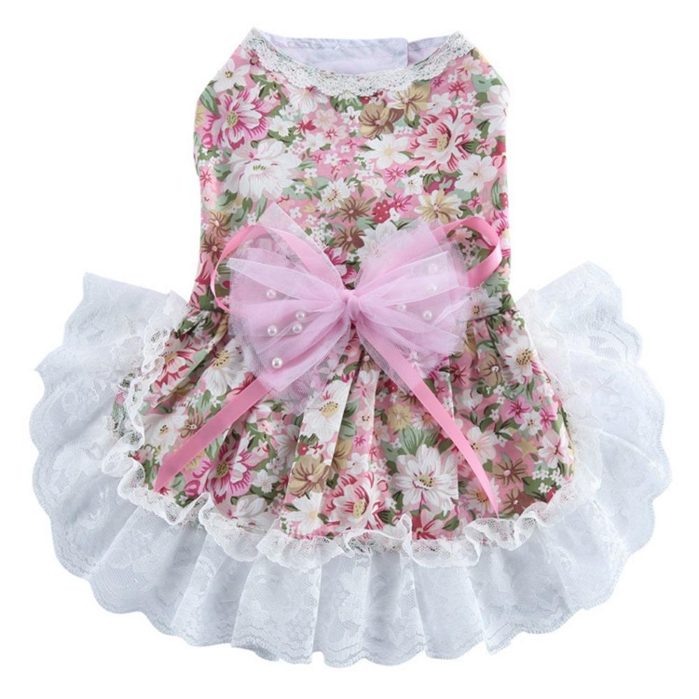 25 Years Old New Sweetheart Princess Dress Cross-border Pet Teddy Dog Cat Bow Gauze Dress Evening Dress