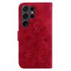 For Samsung Galaxy S24 Ultra Case Flower Imprint Leather Anti-drop Mobile Phone Cover