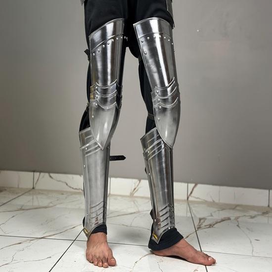Medieval Knight Armor Leg Set German Gothic 18g Mild Steel Leg Set LARP Cosplay Halloween Costume Leg Set Best Gift